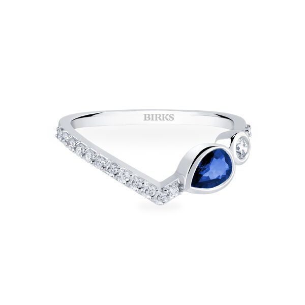 Bague chevron en saphir et diamants