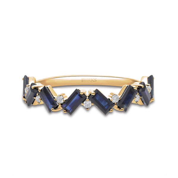 Yellow Gold Sapphire and Diamond Ring