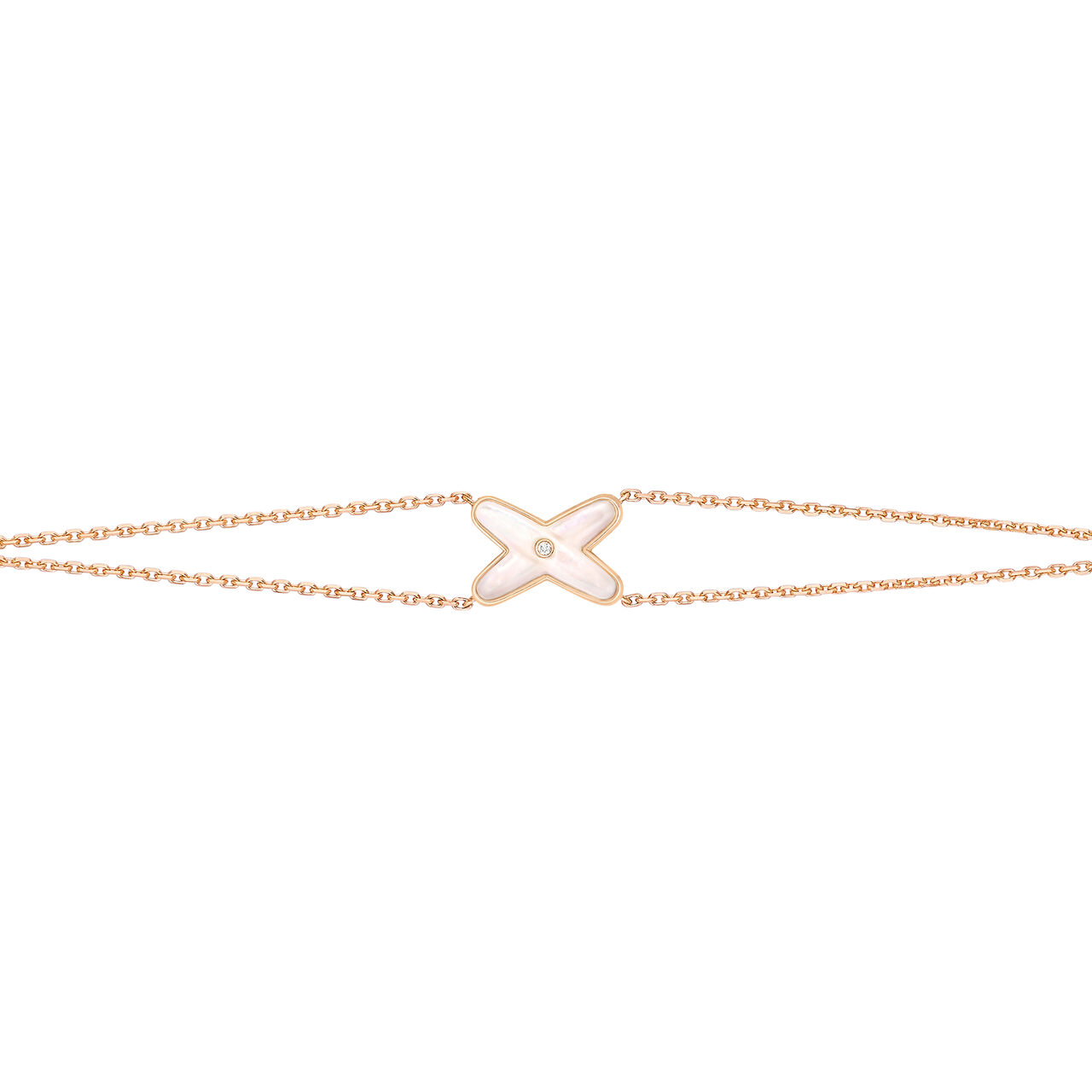 maison birks chaumet jeux de liens rose gold mother of pearl diamond bracelet 082933 image number 0