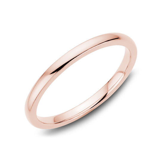 2 mm Wedding Band Rose Gold Angle image number 1