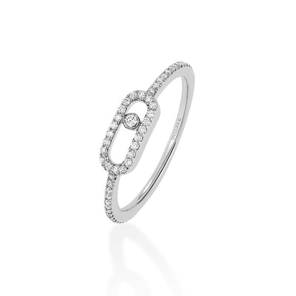 Move Uno Small White Gold and Diamond Pavé Ring