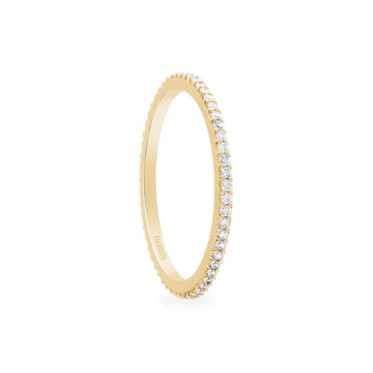 Birks Iconic Stackable Yellow Gold And Diamond RosÃ©e du Matin Ring image number 2