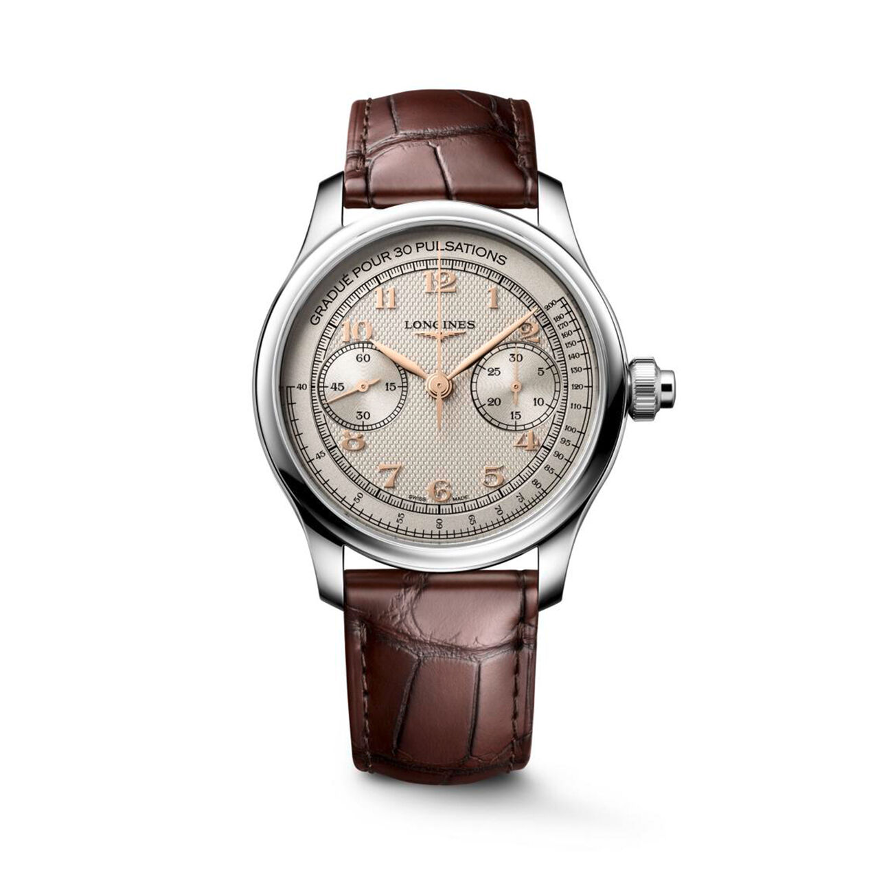 Longines Master Monopusher 41 mm chronographe manuelle en acier inoxydable L2.960.4.78.2 image number 0