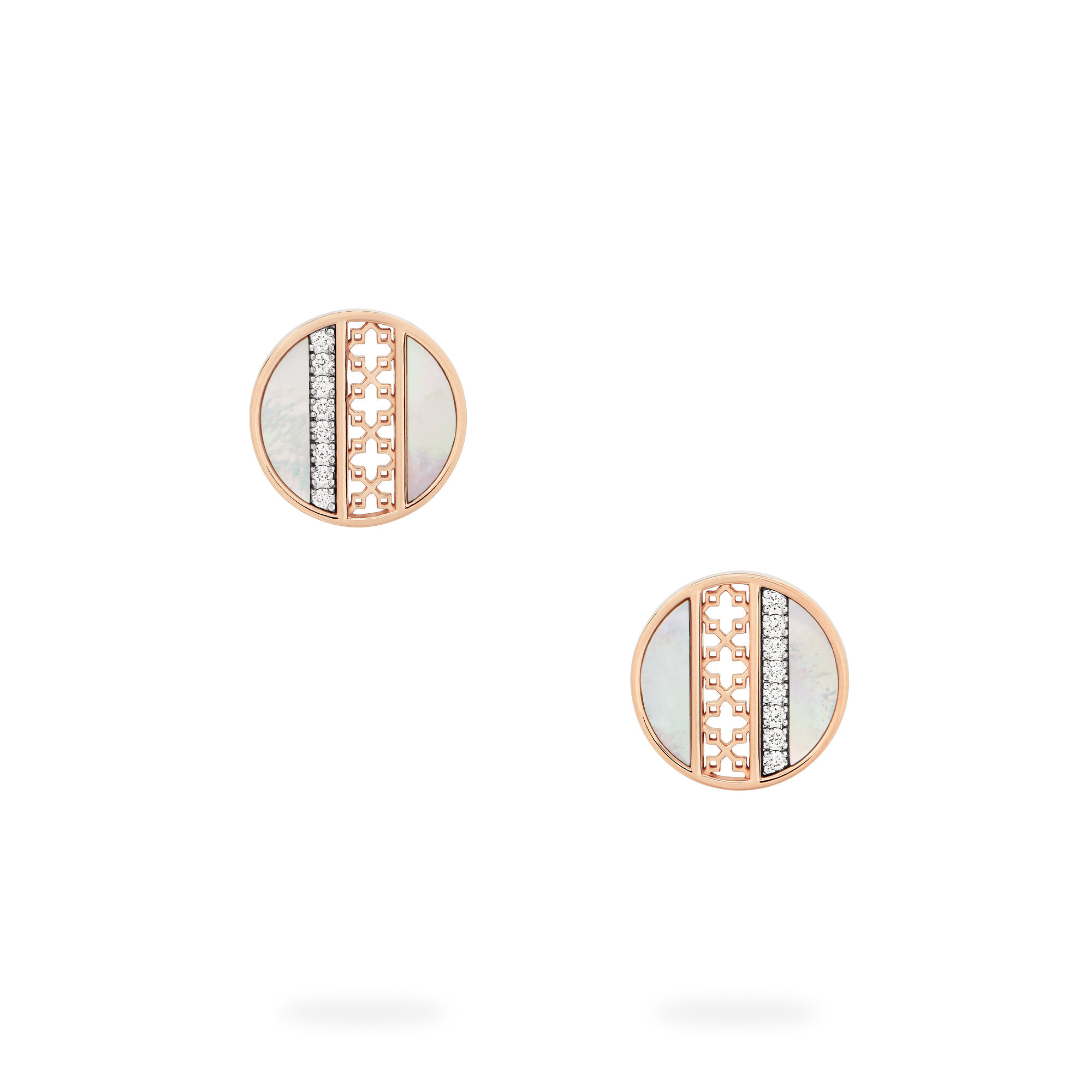 Mother-of-Pearl and Diamond Earrings