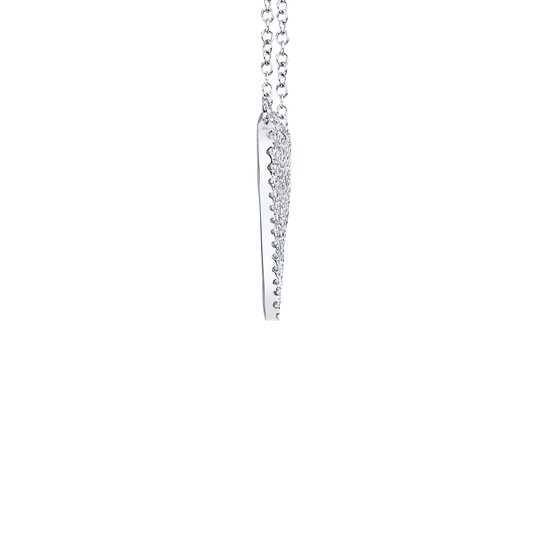 White Gold Heart Pendant with Diamond Pave image number 5