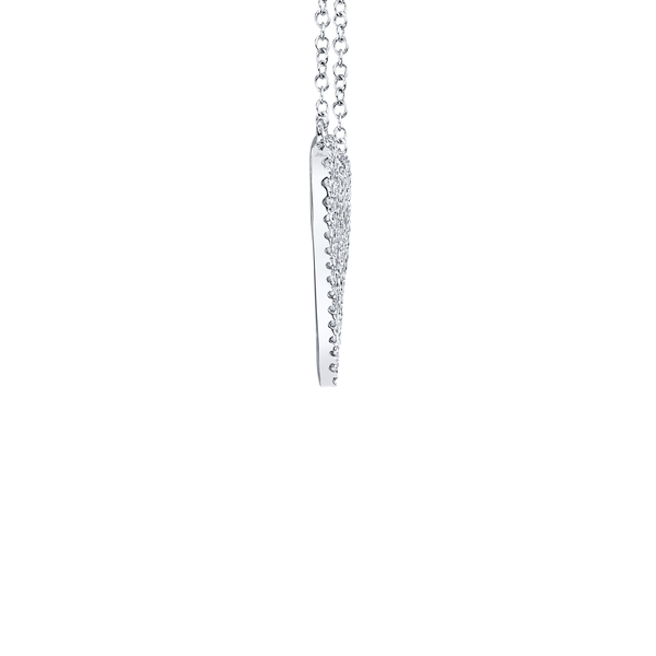 White Gold Heart Pendant with Diamond Pavé