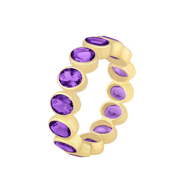 Oval Amethyst Bezel Eternity Ring