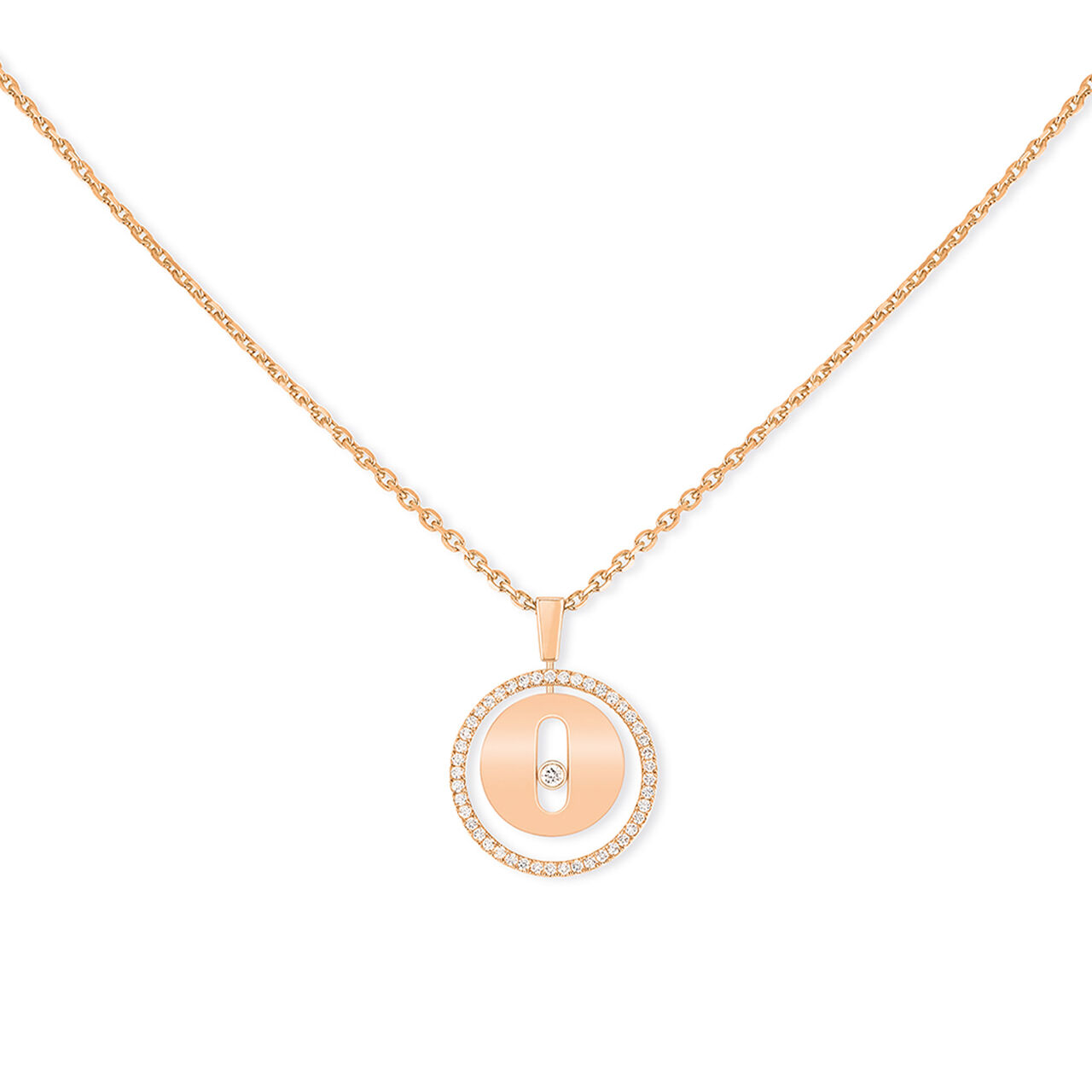 Lucky Move Small Rose Gold and Diamond Pendant image number 0