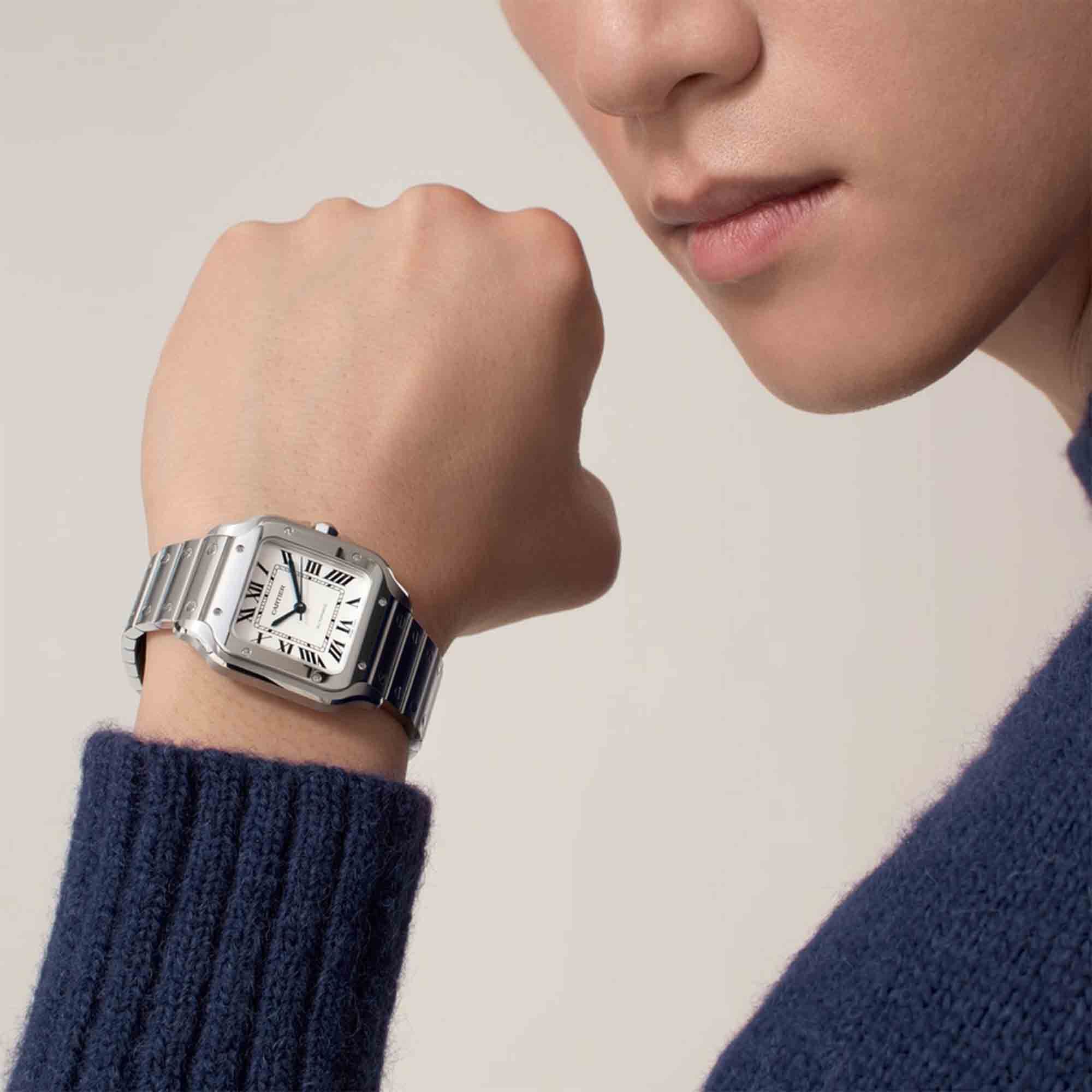 Cartier santos two deals tone mens