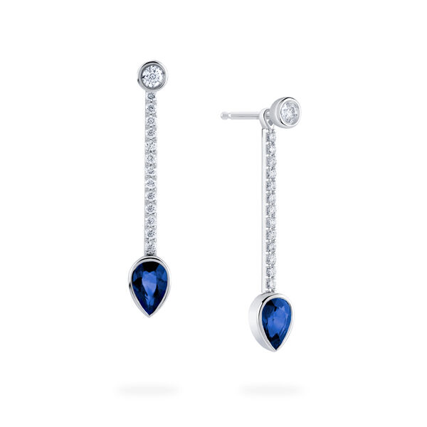 Boucles d'oreilles pendantes en saphir et diamants