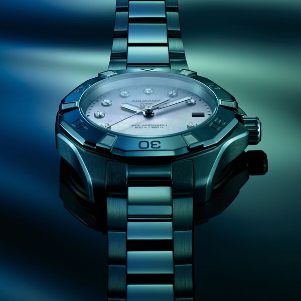 Aquaracer Professional 200 Solargraph 34 mm Stainless Steel and Diamond
