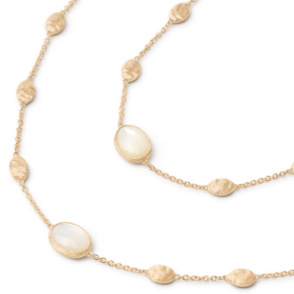 Siviglia Yellow Gold and Mother-of-Pearl Station Necklace