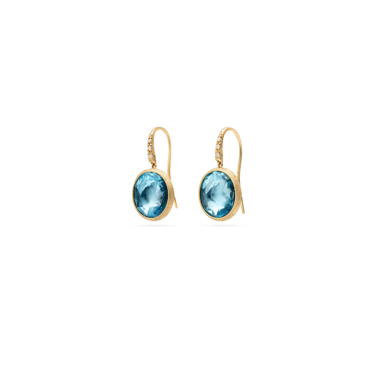 Marco Bicego boucles d'oreilles Jaipur Colour en or jaune avec diamants et topazes bleues image number 0
