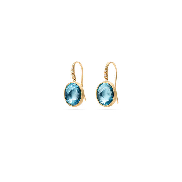 Boucles d'oreilles Jaipur Colour en or jaune avec diamants et topazes bleues