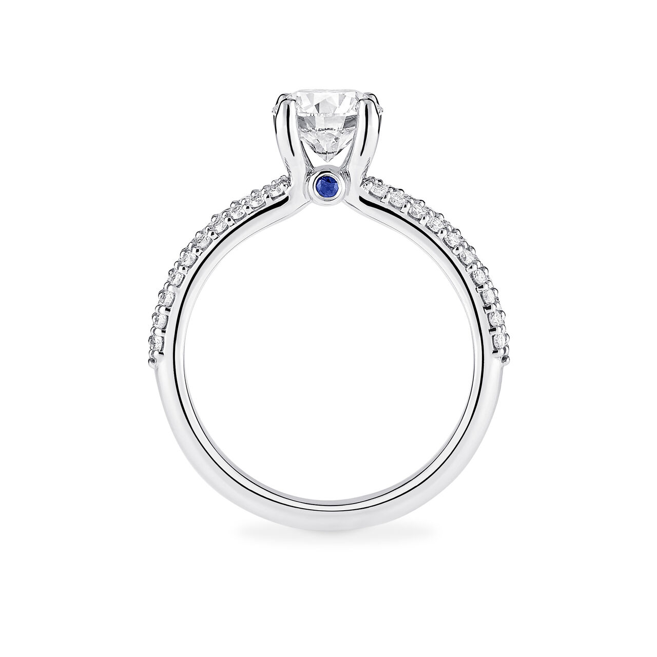 Birks Blue Pavé Solitaire Engagement Ring - Side image number 4