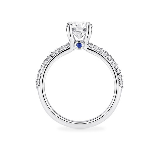 Birks Blue Pavé Solitaire Engagement Ring - Side image number 4
