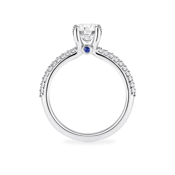 Bague de fiançailles solitaire pavée