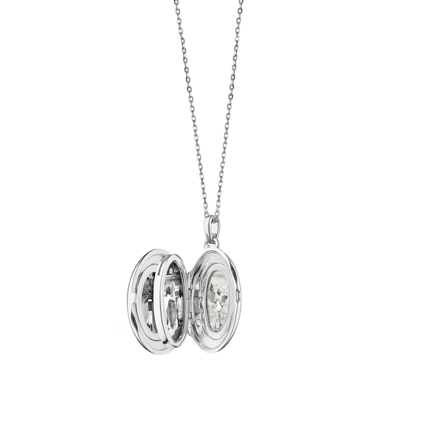 Silver Locket with White Sapphires