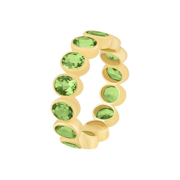 Oval Peridot Bezel Eternity Ring