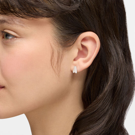 Birks Beekeeper Sterling Silver Stud Earrings on model image number 1