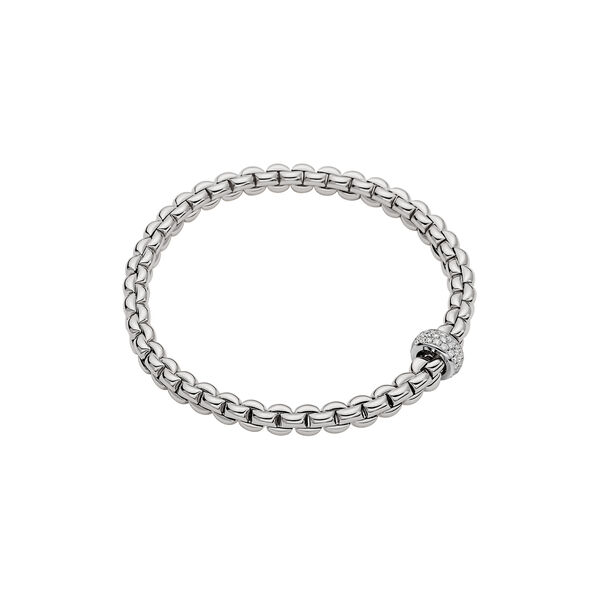 Bracelet Eka Flex'it en or blanc avec pavé de diamants, petit modèle