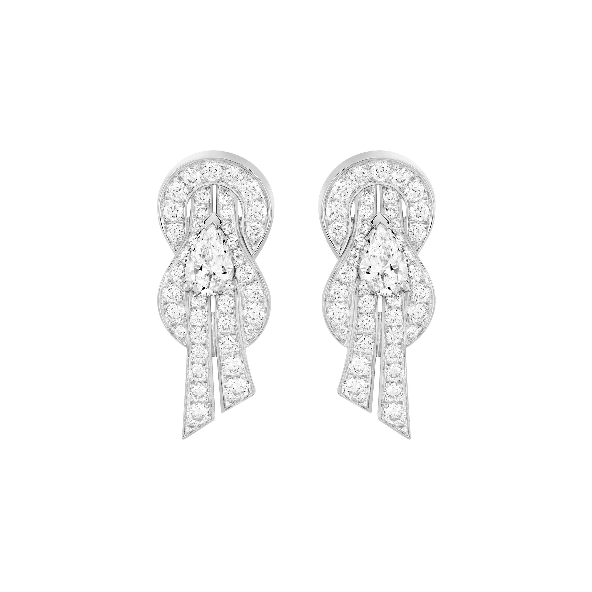 Chance Infinie Medium White Gold and Diamond Stud Earrings