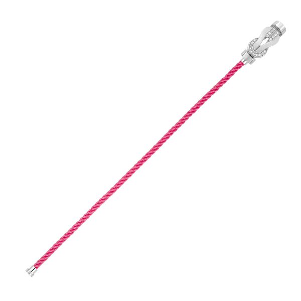 Bracelet cable Chance Infinie en or blanc avec pavé de diamants, modèle moyen