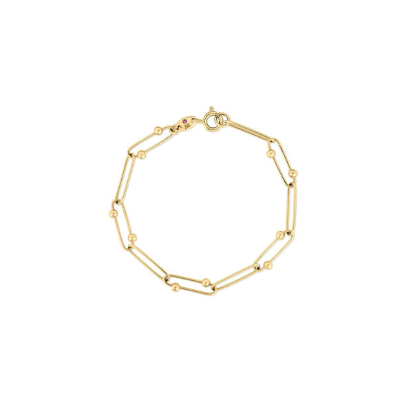 Designer Gold Yellow Gold Paperclip Chain Bracelet