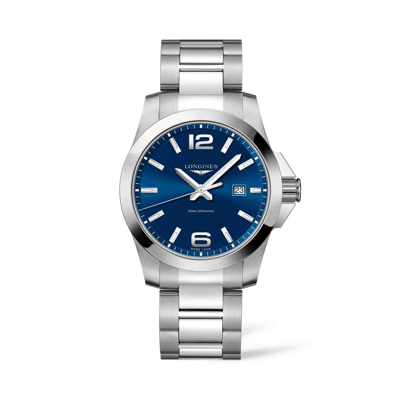 maison birks longines conquest 43mm stainless steel sunray blue dial l37604966 image number 0