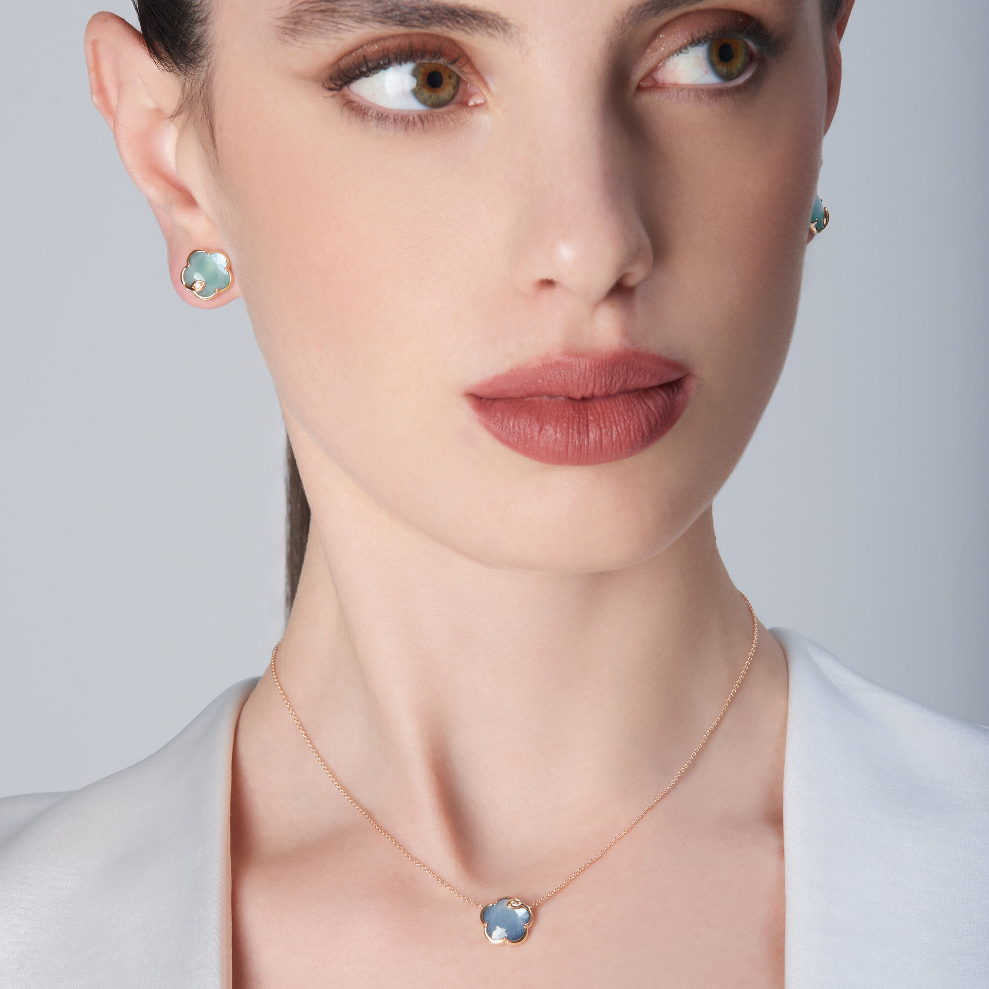 Petit Joli Lunaire Small Rose Gold Lunar Night and Diamond Pendant