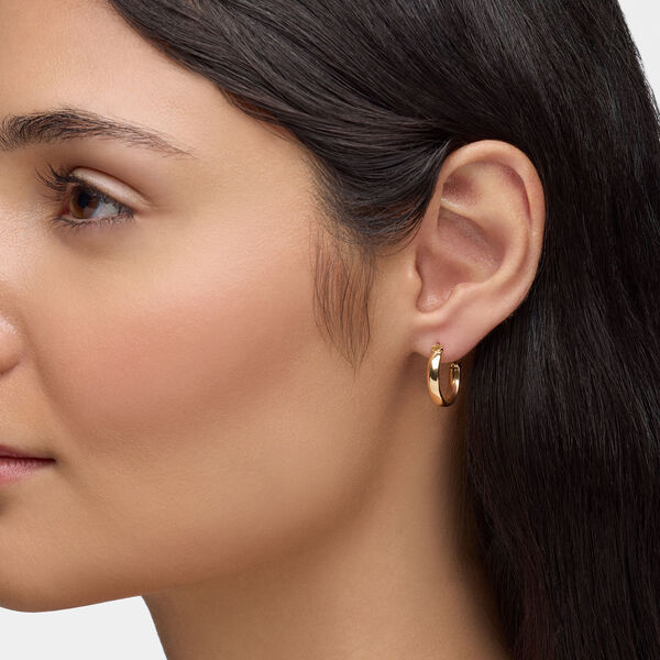 Boucles d&rsquo;oreilles anneaux Muse en or jaune 18 mm