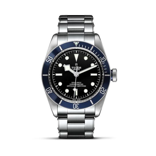 tudor black bay 41 mm steel case rivet steel bracelet black with grey index dial m79230b 0008 image number 0