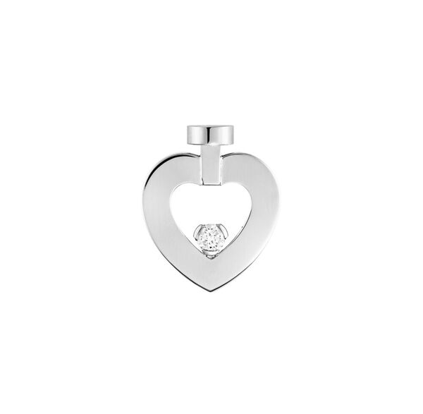 Pretty Woman Extra Small White Gold and Diamond Heart Single Stud Earring