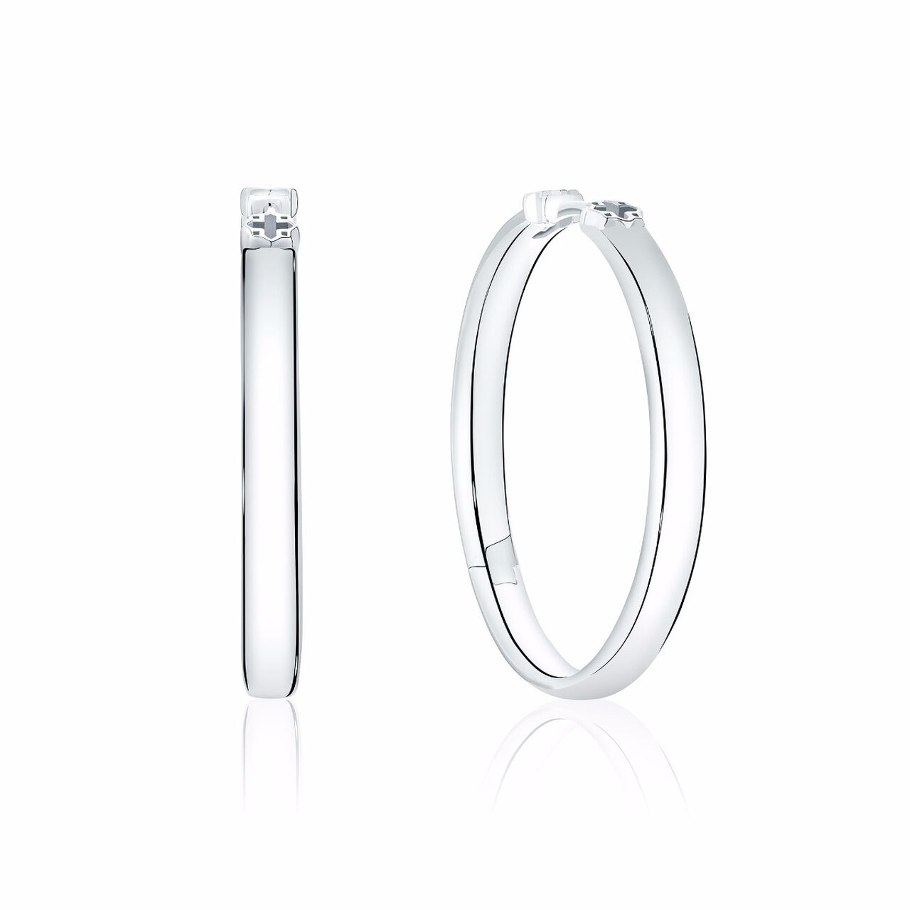bijoux birks muse 30mm polished silver hoop earrings image number 0