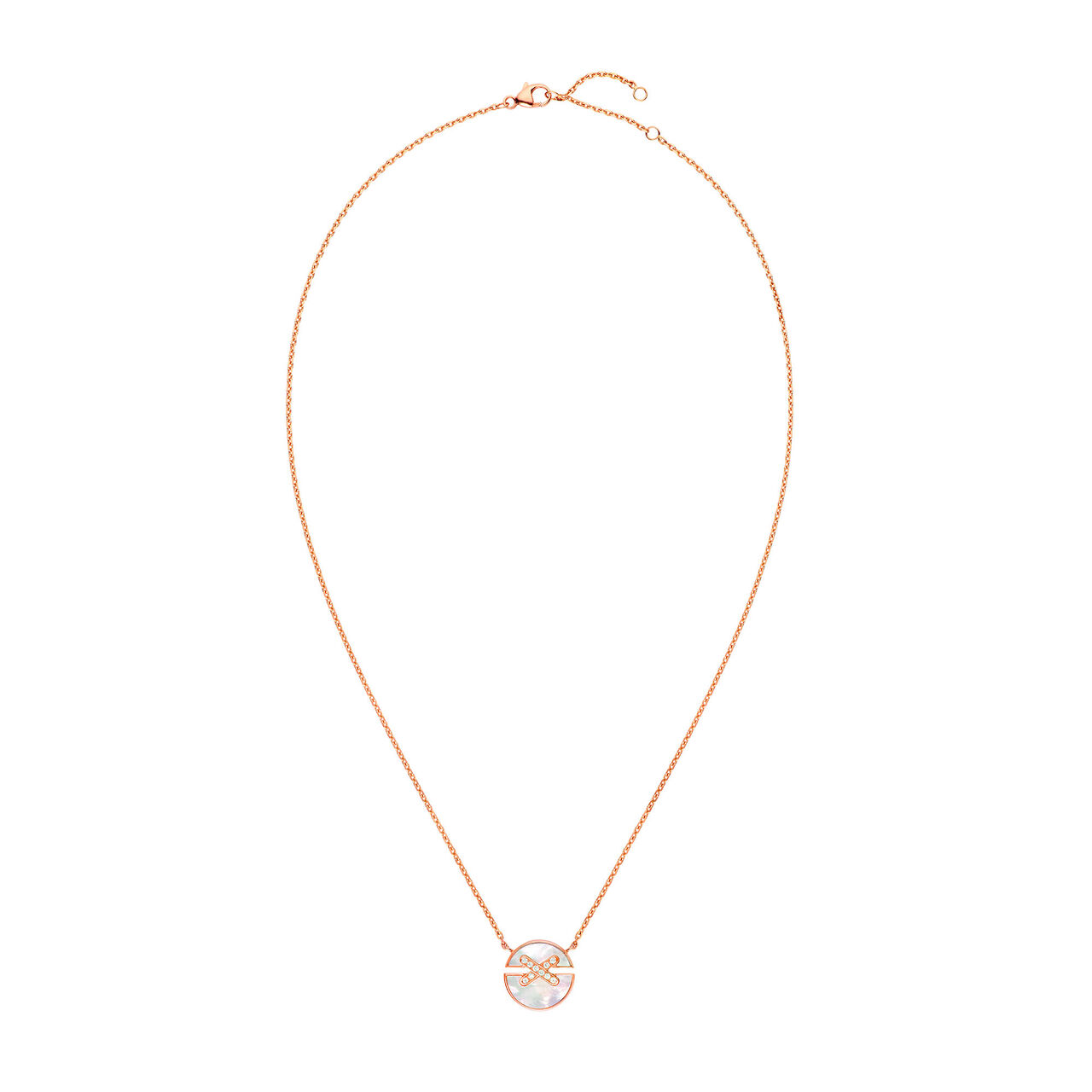 Jeux de Liens Harmony Small Rose Gold Mother-Of-Pearl Diamond Necklace image number 1