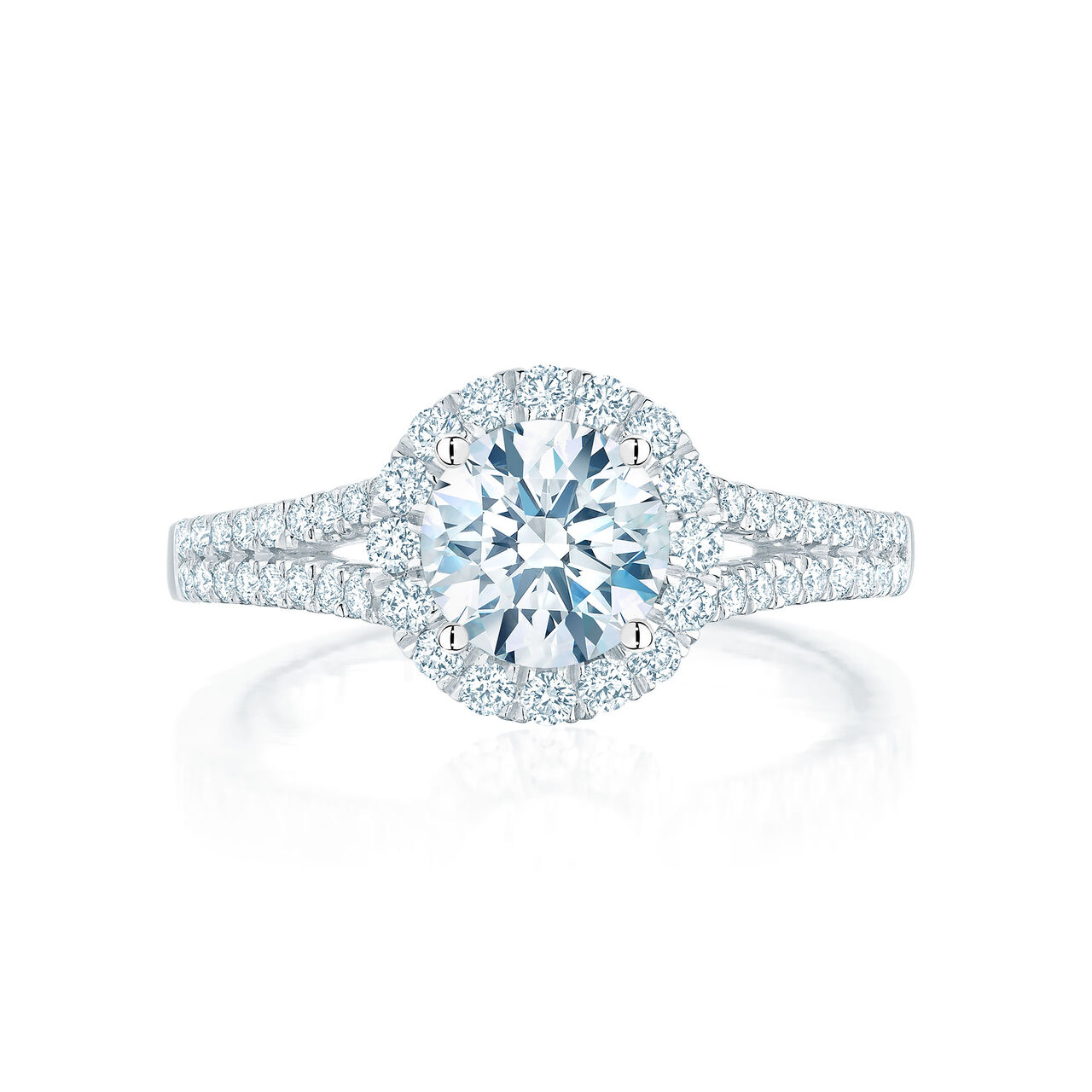 bijoux birks bloom halo split shank diamond engagement ring image number 0