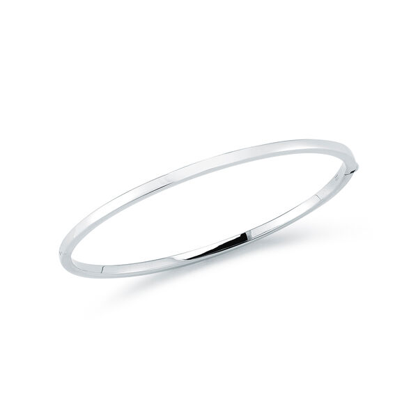 Bracelet jonc oval en or blanc