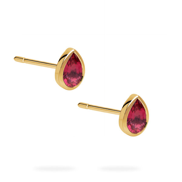 Yellow Gold Ruby Stud Earrings