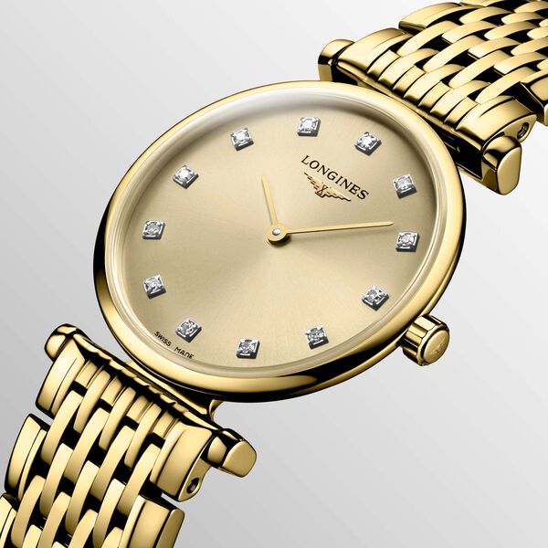 La Grande Classique Quartz 24 mm Yellow PVD Stainless Steel and Diamond