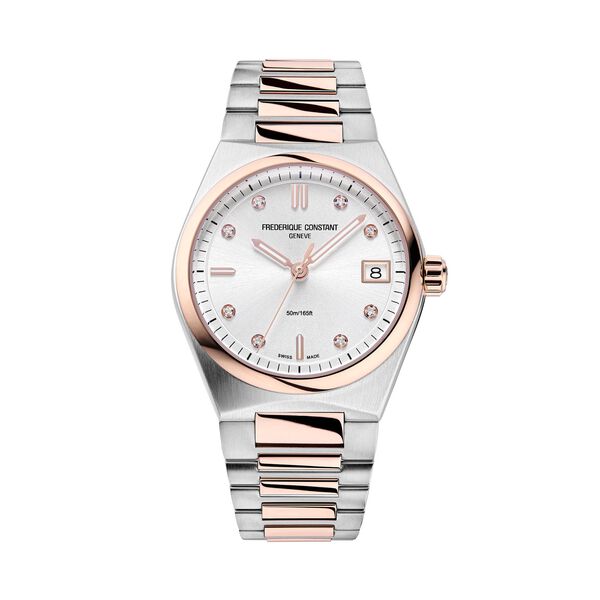 Highlife 31 mm quartz en acier inoxydable plaqué or rose et diamants