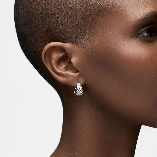 Silver Serpent Hoops, 15MM