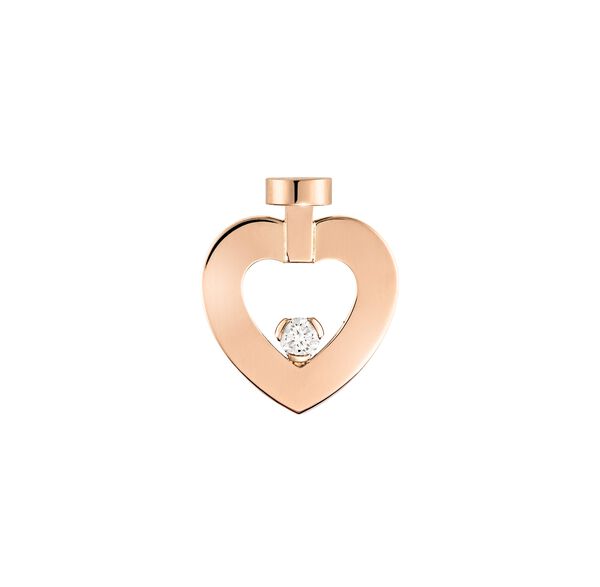 Pretty Woman Extra Small Rose Gold and Diamond Heart Single Stud Earring