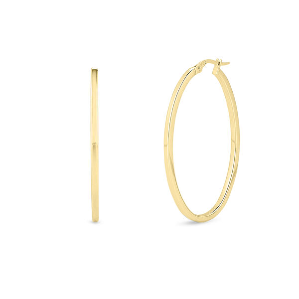 Boucles d'oreilles anneaux ovales larges en or jaune