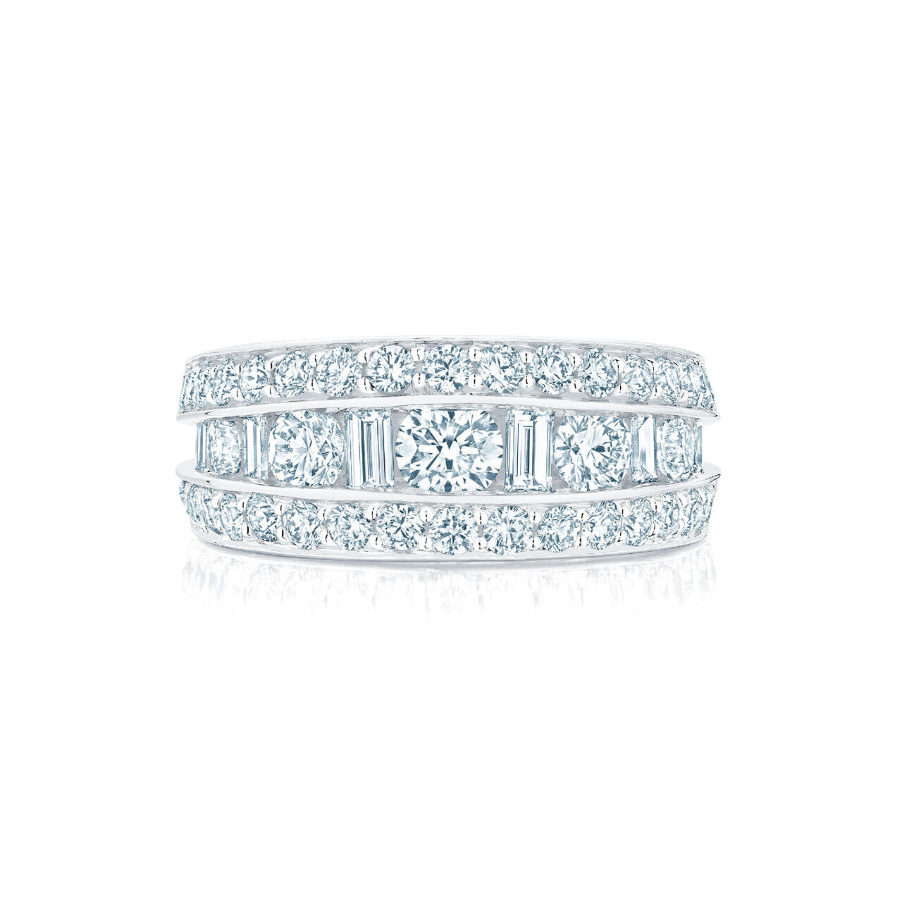 bijoux birks white gold and 3 row 2 16twc diamond wedding band image number 0