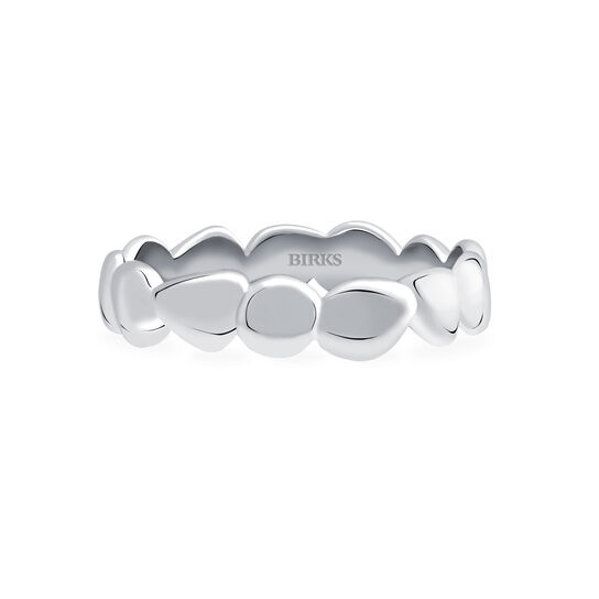 Birks Iconic Silver Stackable Pebble Ring image number 0