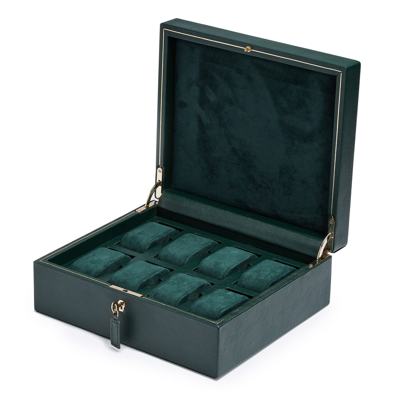 WOLF British Racing Green 8 Piece Watch Case Open image number 1
