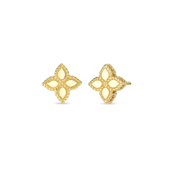 Princess Flower Yellow Gold Small Earrings