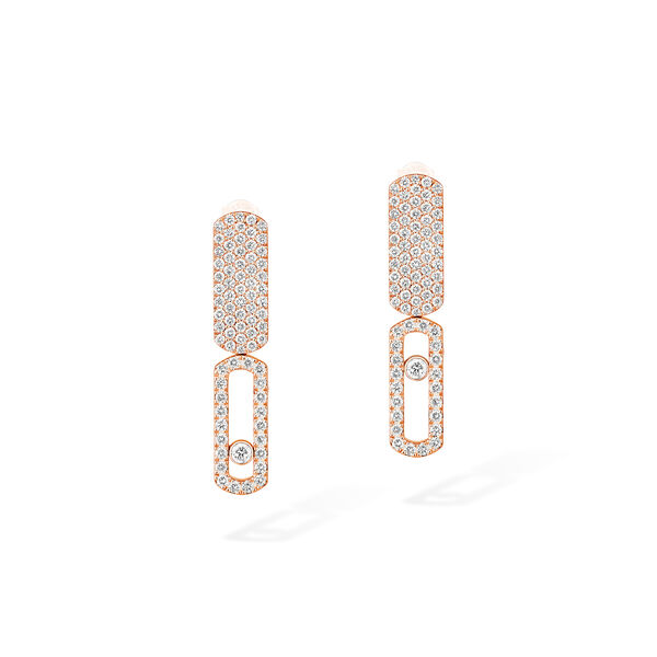 Imperial Move Rose Gold and Diamond Pavé Drop Earrings