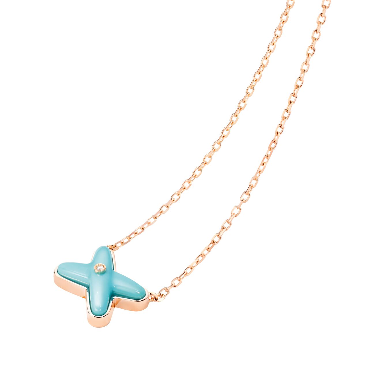 Chaumet Jeux De Liens Rose Gold Turquoise Pendant 82932 image number 1