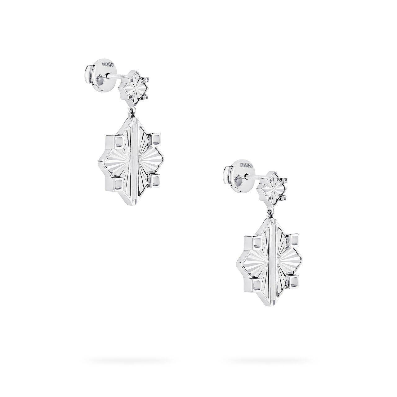 Birks Muse Guilloché Sterling Silver Drop Earrings, Large 450018473417 image number 2